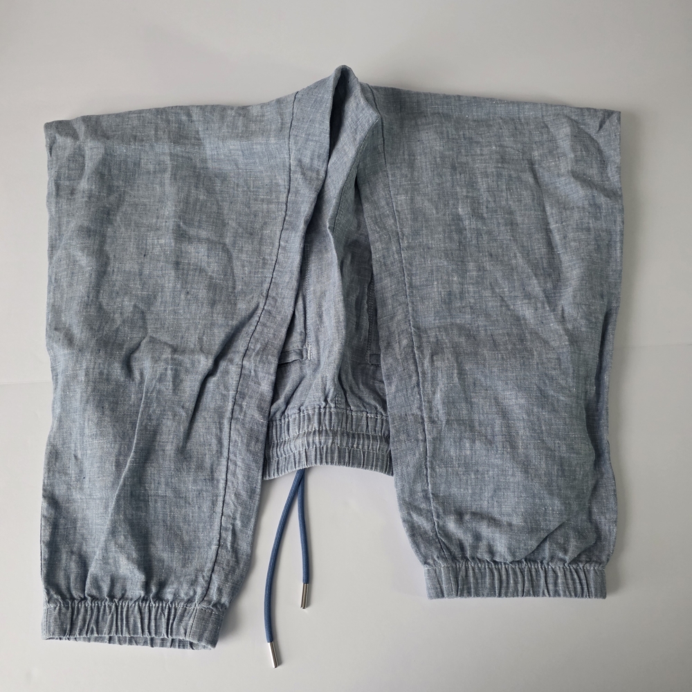 Athleta Retreat Linen Jogger Pants-Chambray Blue-Size 12 Petite 100% Linen - Picture 6 of 14